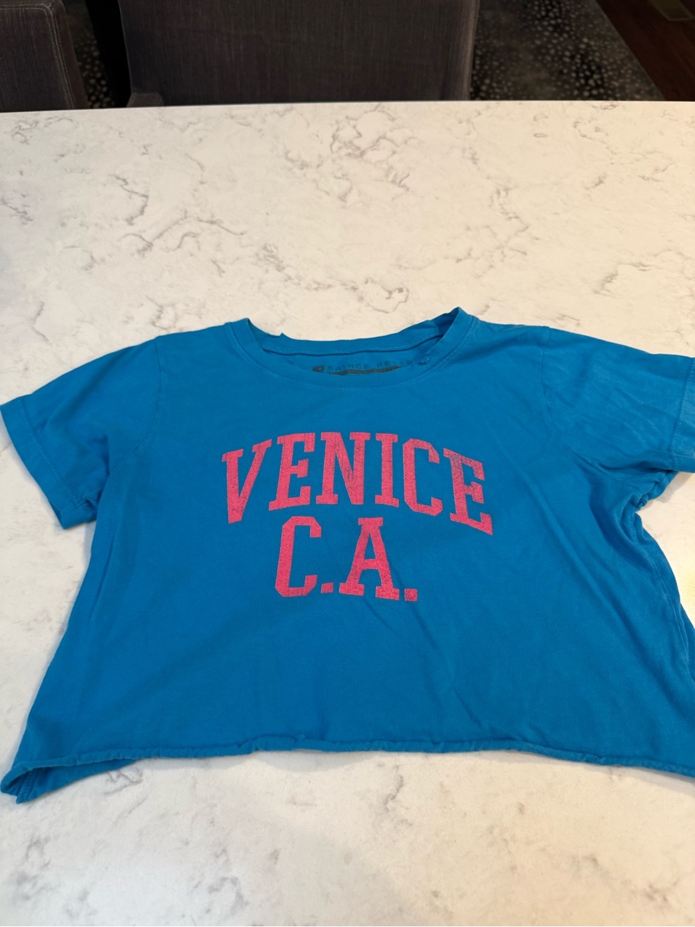 Prince Peter Collection Blue Tee with Pink Venice C.A. Logo